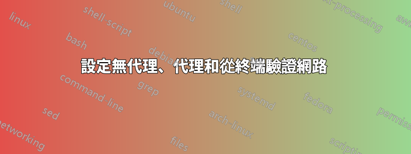 設定無代理、代理和從終端驗證網路