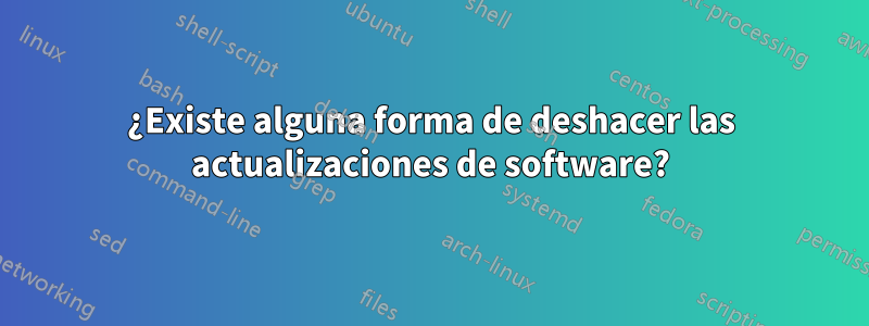¿Existe alguna forma de deshacer las actualizaciones de software?