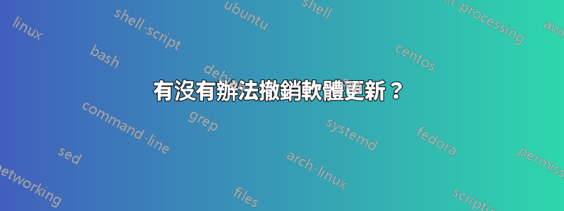有沒有辦法撤銷軟體更新？