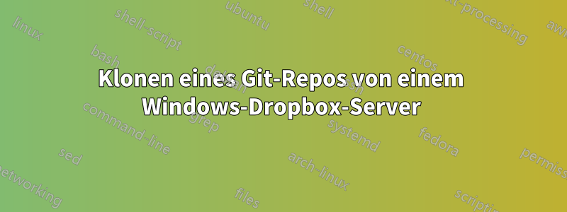 Klonen eines Git-Repos von einem Windows-Dropbox-Server