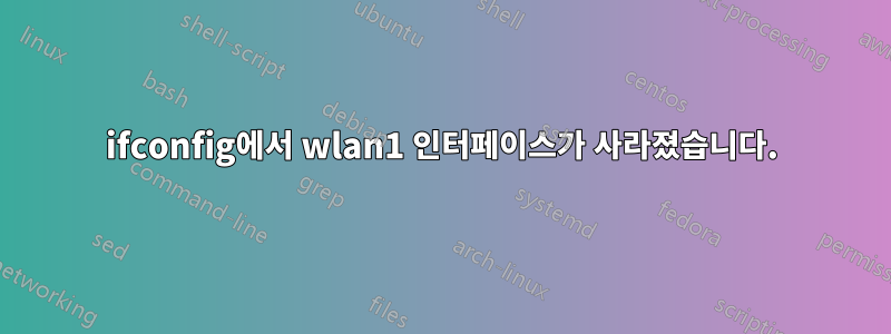 ifconfig에서 wlan1 인터페이스가 사라졌습니다.