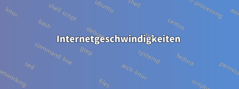 Internetgeschwindigkeiten