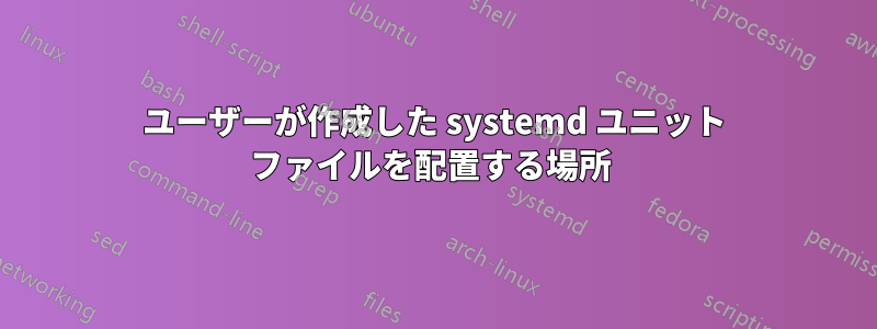 ユーザーが作成した systemd ユニット ファイルを配置する場所 