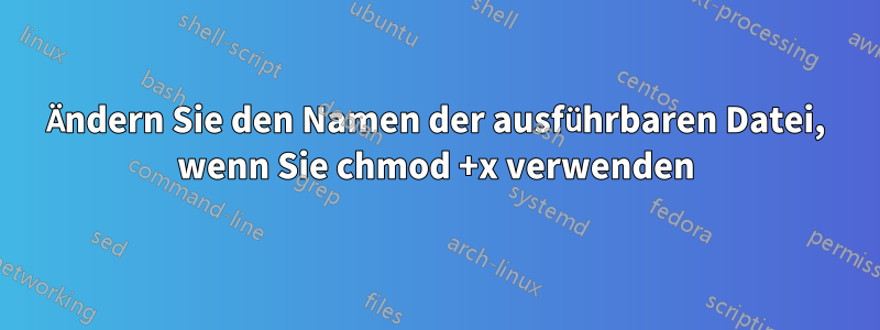 Ändern Sie den Namen der ausführbaren Datei, wenn Sie chmod +x verwenden
