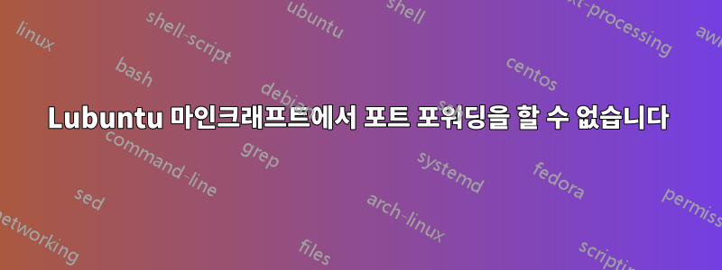 Lubuntu 마인크래프트에서 포트 포워딩을 할 수 없습니다
