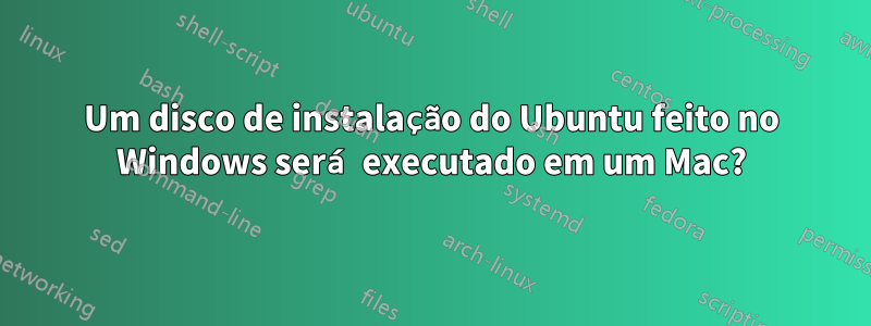 Um disco de instalação do Ubuntu feito no Windows será executado em um Mac?