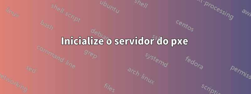 Inicialize o servidor do pxe