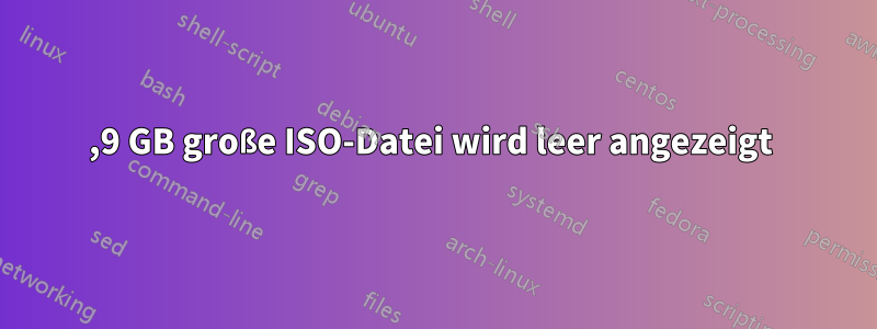 1,9 GB große ISO-Datei wird leer angezeigt 