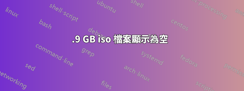 1.9 GB iso 檔案顯示為空 