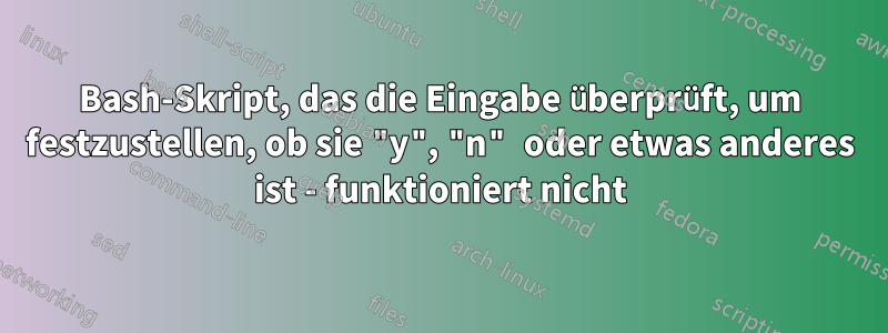 Bash-Skript, das die Eingabe überprüft, um festzustellen, ob sie "y", "n" oder etwas anderes ist - funktioniert nicht