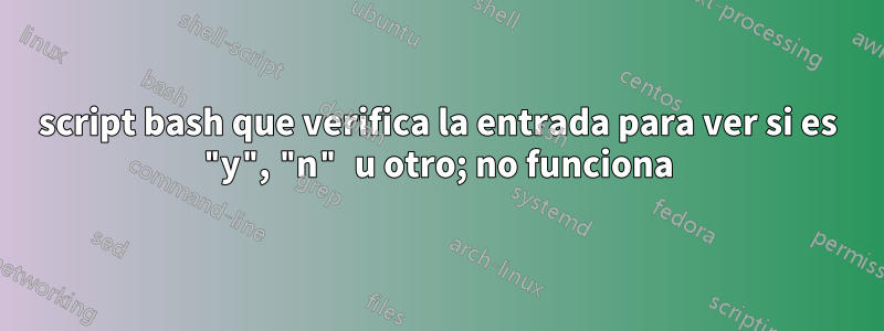 script bash que verifica la entrada para ver si es "y", "n" u otro; no funciona