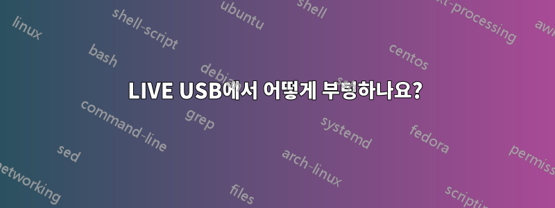 LIVE USB에서 어떻게 부팅하나요?