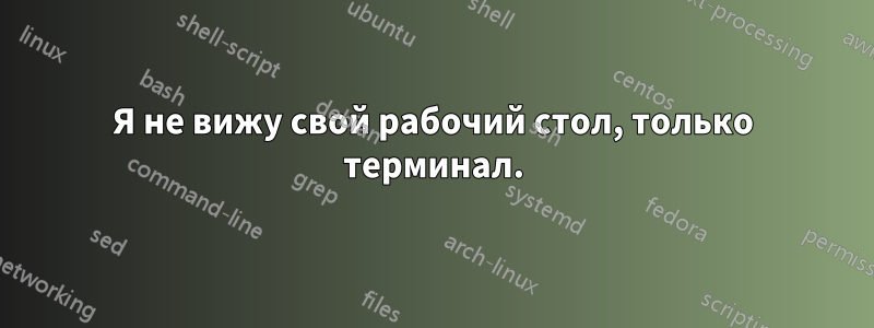 Я не вижу свой рабочий стол, только терминал.