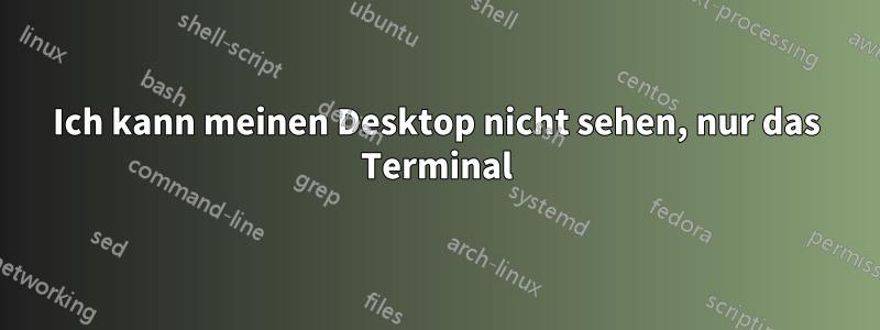 Ich kann meinen Desktop nicht sehen, nur das Terminal