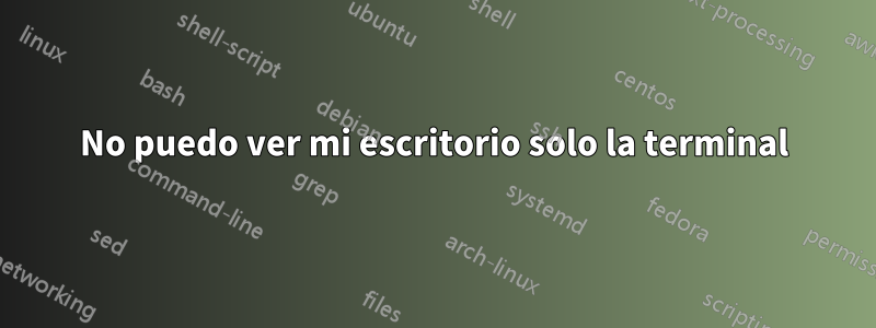 No puedo ver mi escritorio solo la terminal