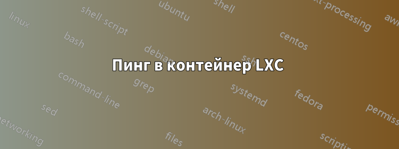 Пинг в контейнер LXC