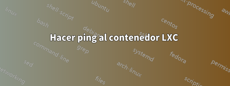 Hacer ping al contenedor LXC