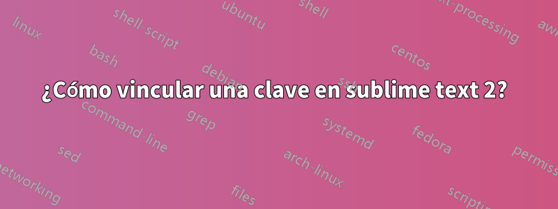 ¿Cómo vincular una clave en sublime text 2? 