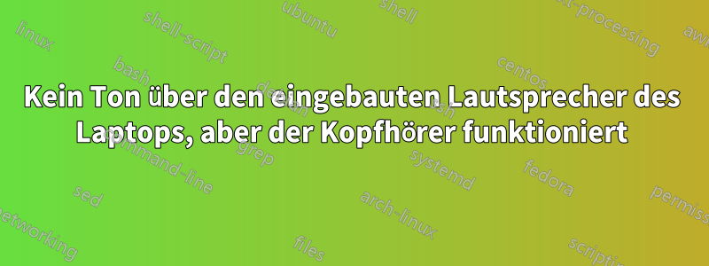 Kein Ton über den eingebauten Lautsprecher des Laptops, aber der Kopfhörer funktioniert