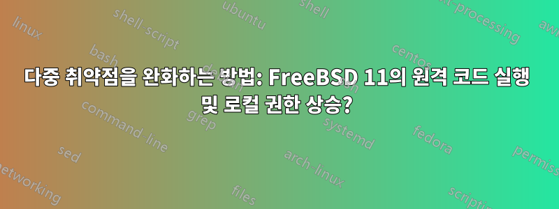 다중 취약점을 완화하는 방법: FreeBSD 11의 원격 코드 실행 및 로컬 권한 상승?