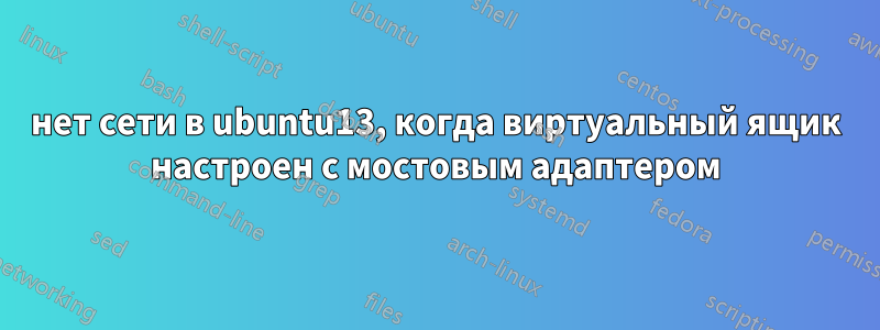 нет сети в ubuntu13, когда виртуальный ящик настроен с мостовым адаптером