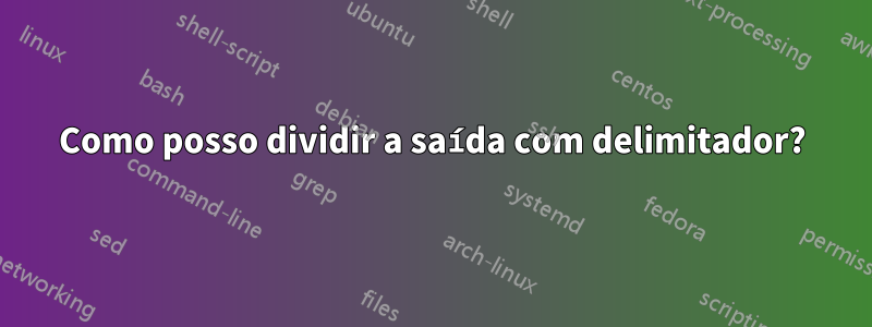 Como posso dividir a saída com delimitador?