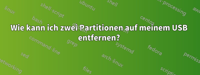 Wie kann ich zwei Partitionen auf meinem USB entfernen?