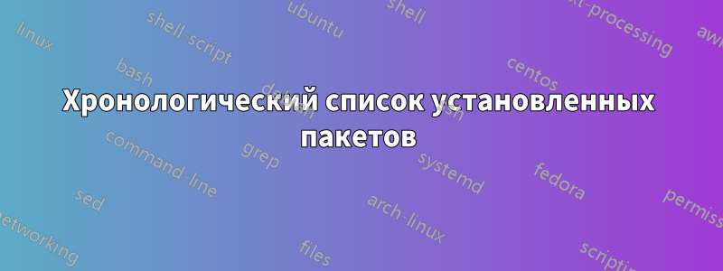 Хронологический список установленных пакетов