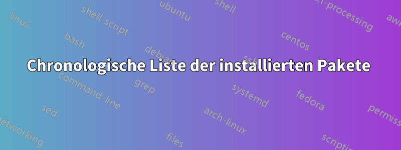 Chronologische Liste der installierten Pakete