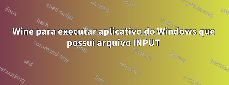 Wine para executar aplicativo do Windows que possui arquivo INPUT