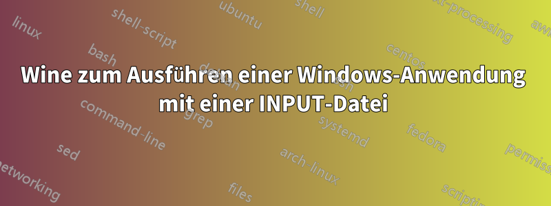 Wine zum Ausführen einer Windows-Anwendung mit einer INPUT-Datei