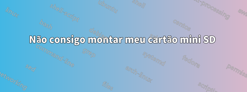 Não consigo montar meu cartão mini SD