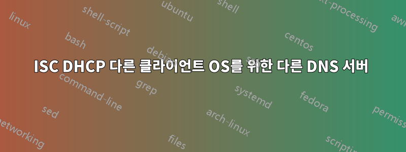 ISC DHCP 다른 클라이언트 OS를 위한 다른 DNS 서버