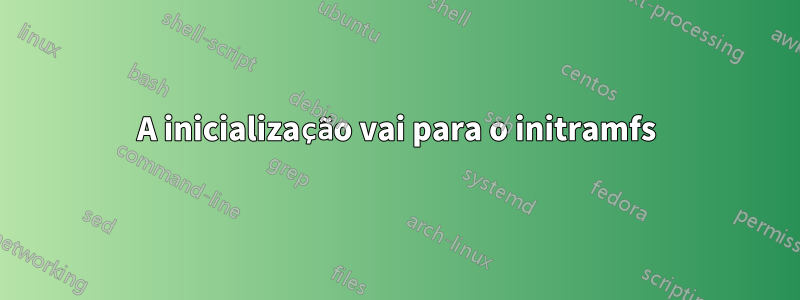 A inicialização vai para o initramfs