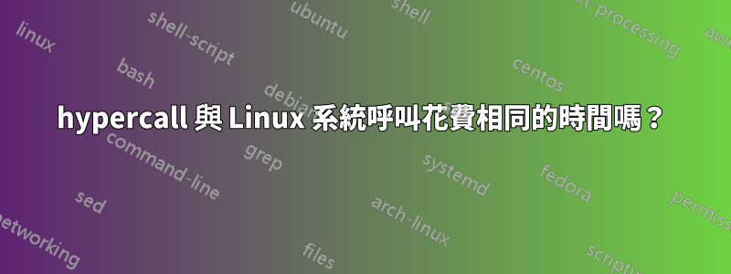 hypercall 與 Linux 系統呼叫花費相同的時間嗎？