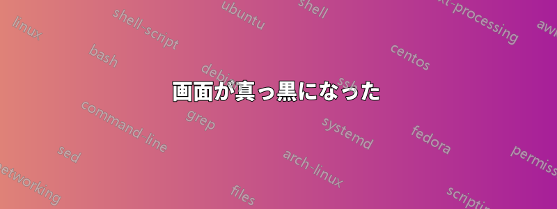 画面が真っ黒になった