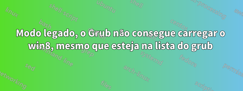 Modo legado, o Grub não consegue carregar o win8, mesmo que esteja na lista do grub