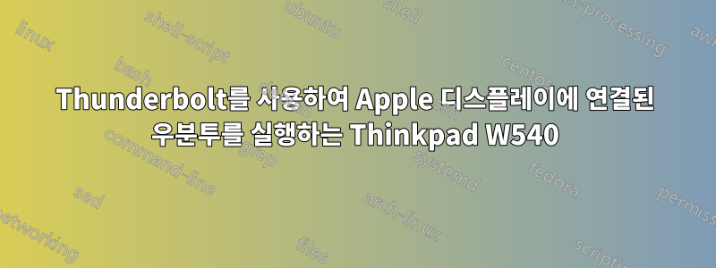 Thunderbolt를 사용하여 Apple 디스플레이에 연결된 우분투를 실행하는 Thinkpad W540