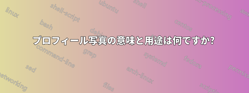 プロフィール写真の意味と用途は何ですか?