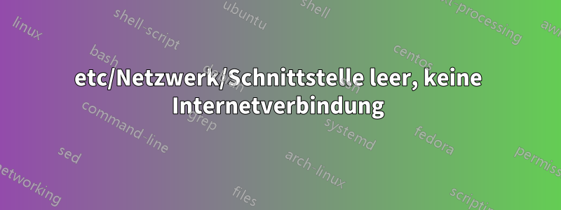 etc/Netzwerk/Schnittstelle leer, keine Internetverbindung