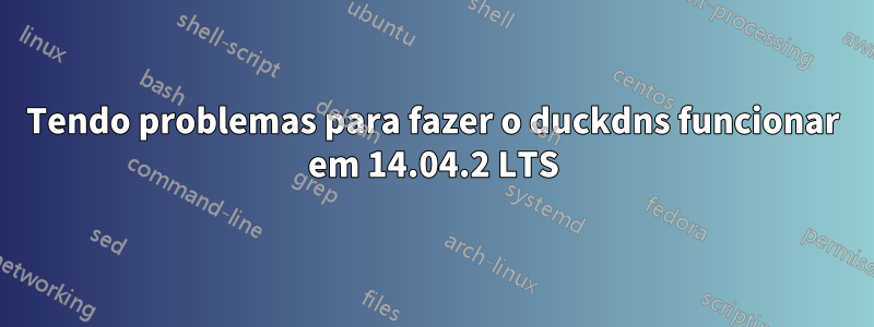 Tendo problemas para fazer o duckdns funcionar em 14.04.2 LTS