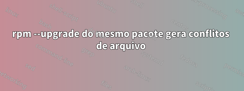 rpm --upgrade do mesmo pacote gera conflitos de arquivo