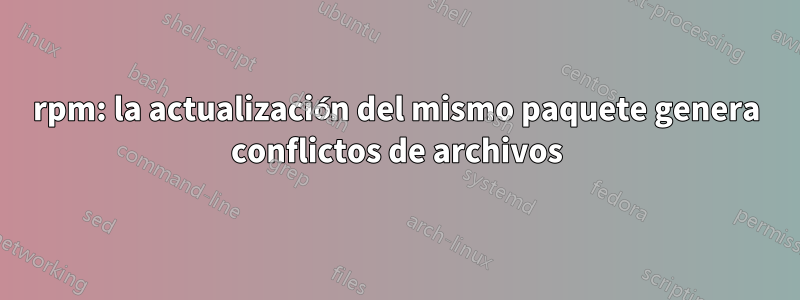 rpm: la actualización del mismo paquete genera conflictos de archivos