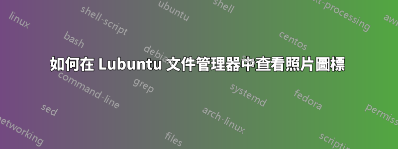 如何在 Lubuntu 文件管理器中查看照片圖標