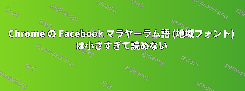 Chrome の Facebook マラヤーラム語 (地域フォント) は小さすぎて読めない