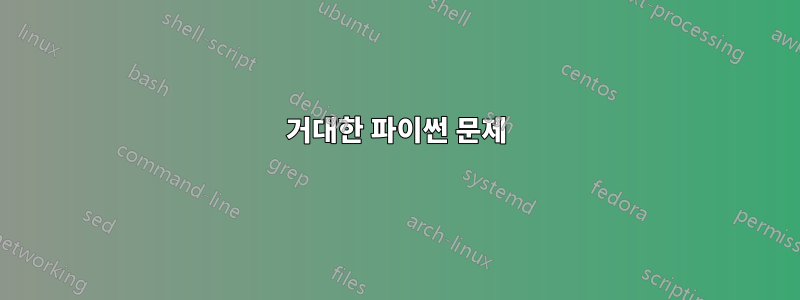 거대한 파이썬 문제