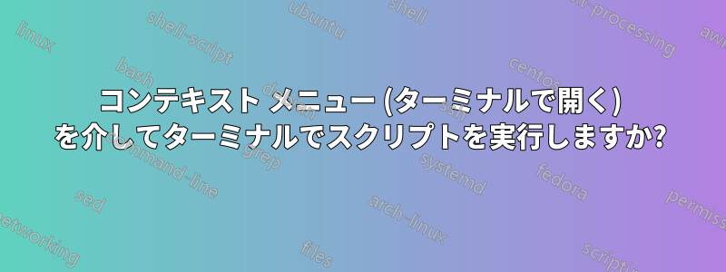 コンテキスト メニュー (ターミナルで開く) を介してターミナルでスクリプトを実行しますか?