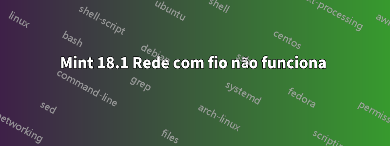 Mint 18.1 Rede com fio não funciona