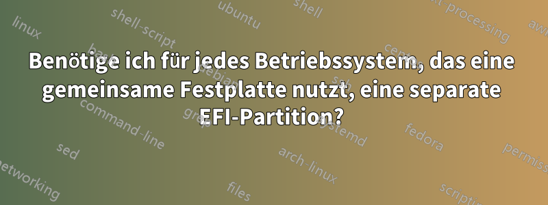 Benötige ich für jedes Betriebssystem, das eine gemeinsame Festplatte nutzt, eine separate EFI-Partition?