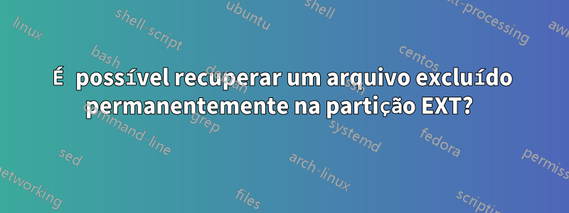 É possível recuperar um arquivo excluído permanentemente na partição EXT? 